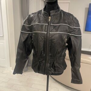 Vintage Leather king women motorcycle leather heavy jacket M